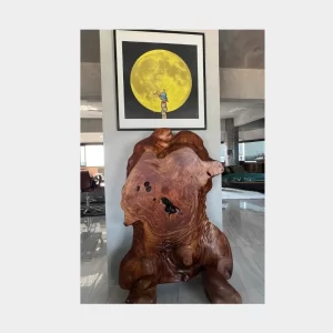 Large Teak Wood Art Sculpture